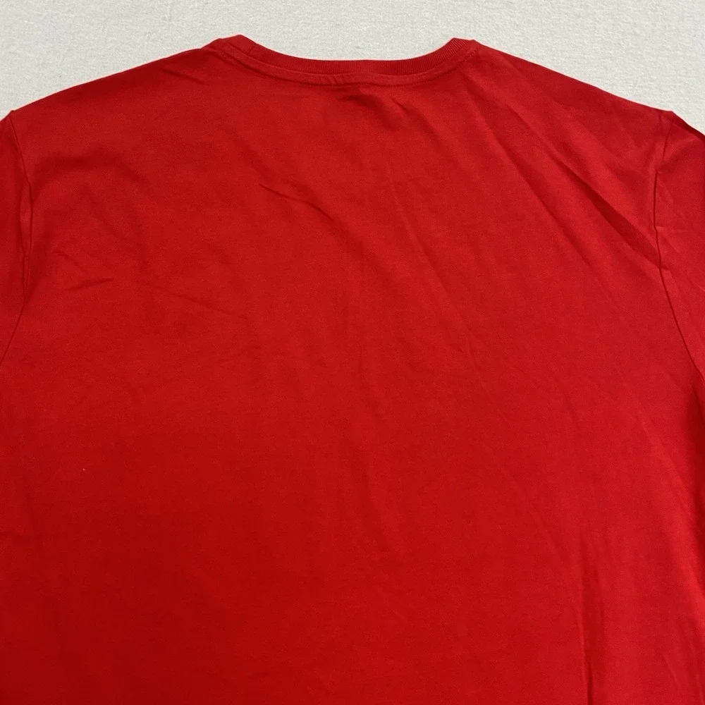 Polo Ralph Lauren T Shirt Mens Large Red Crew Neck Long Sleeve Tee Pony Cotton